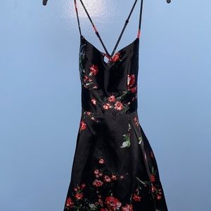 FLIRTY floral black mini dress